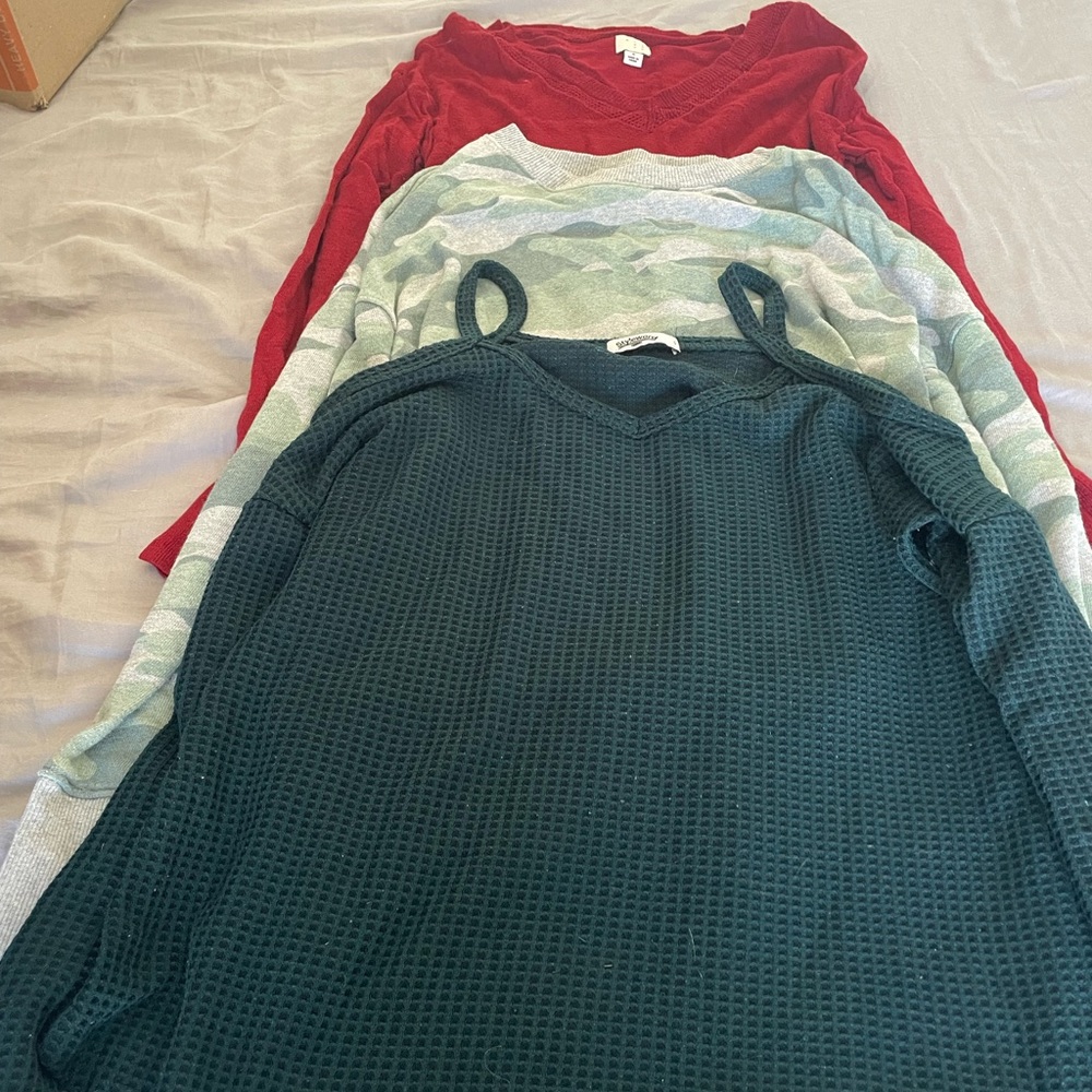 Assorted long sleeve sweaters